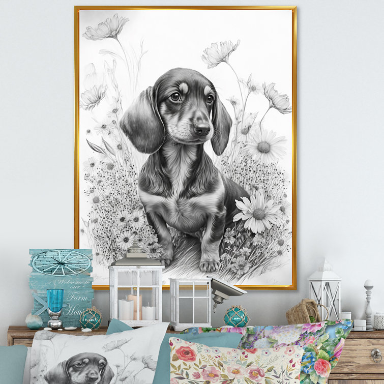 Dachshund canvas wall outlet art